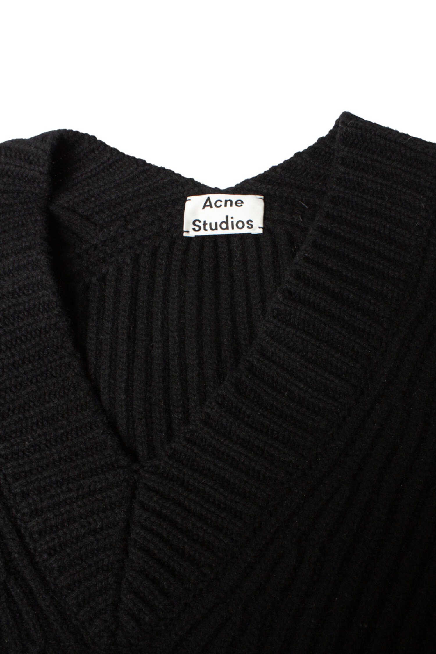 Acne Studios, Ribbed knitted v neck sweater - Unique Designer Pieces