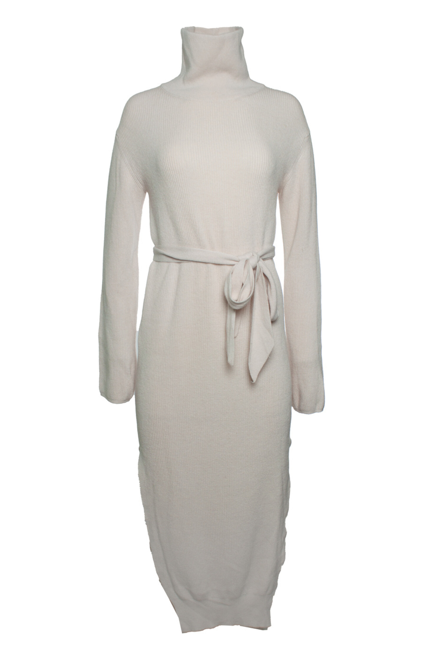 Nanushka, maxi wrap wool turtle neck dress in beige Unique