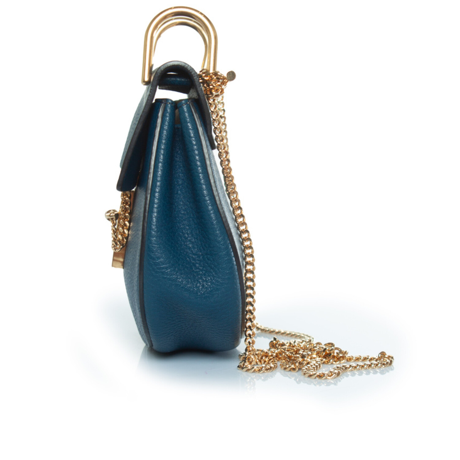 Chloe, blue leather drew bag - Unique Designer Pieces