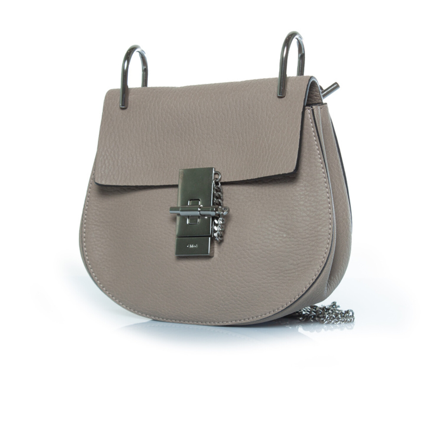 Chloe, Taupe leather drew bag - Unique Designer Pieces Chloe, Taupe leather drew bag - Unique Designer Pieces