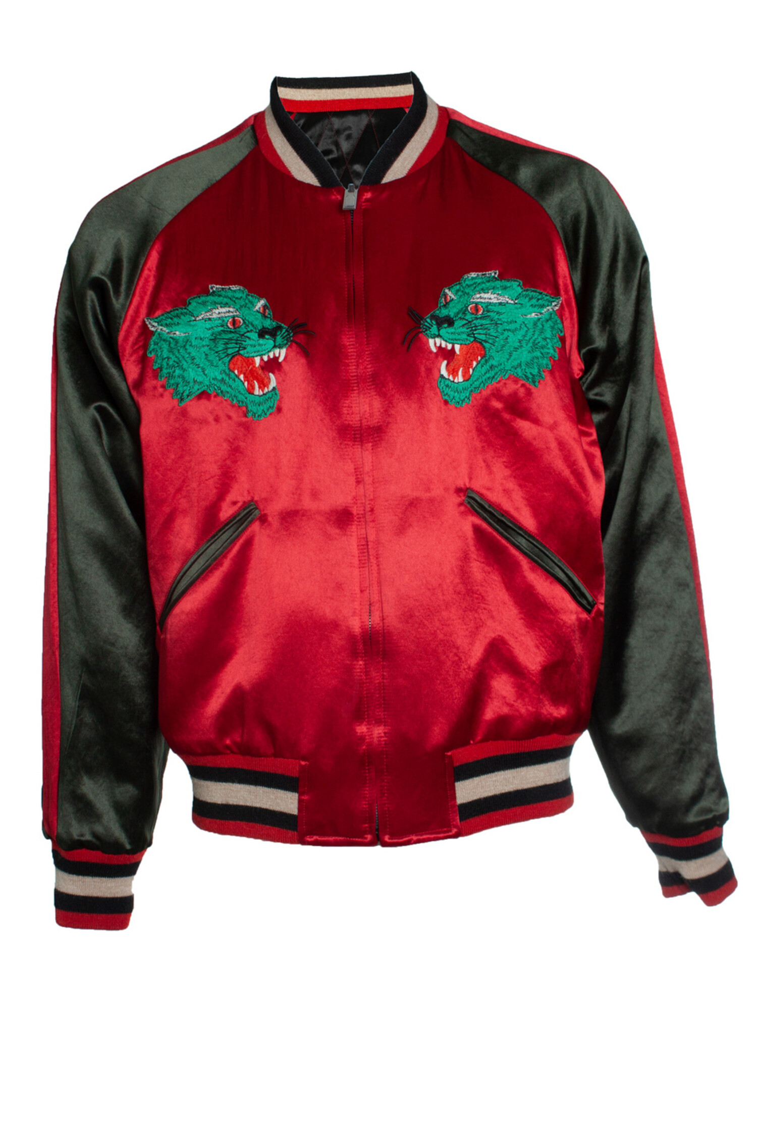 Gucci, reversible varsity bomber jacket with tiger - Unique Gucci, reversible varsity bomber jacket with tiger - Unique