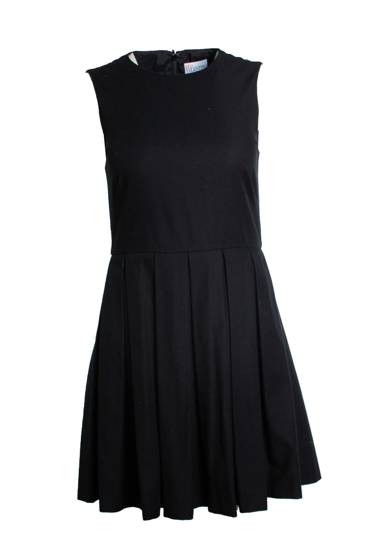 Red Valentino, Black pleated a line dress - Unique Designer Pieces