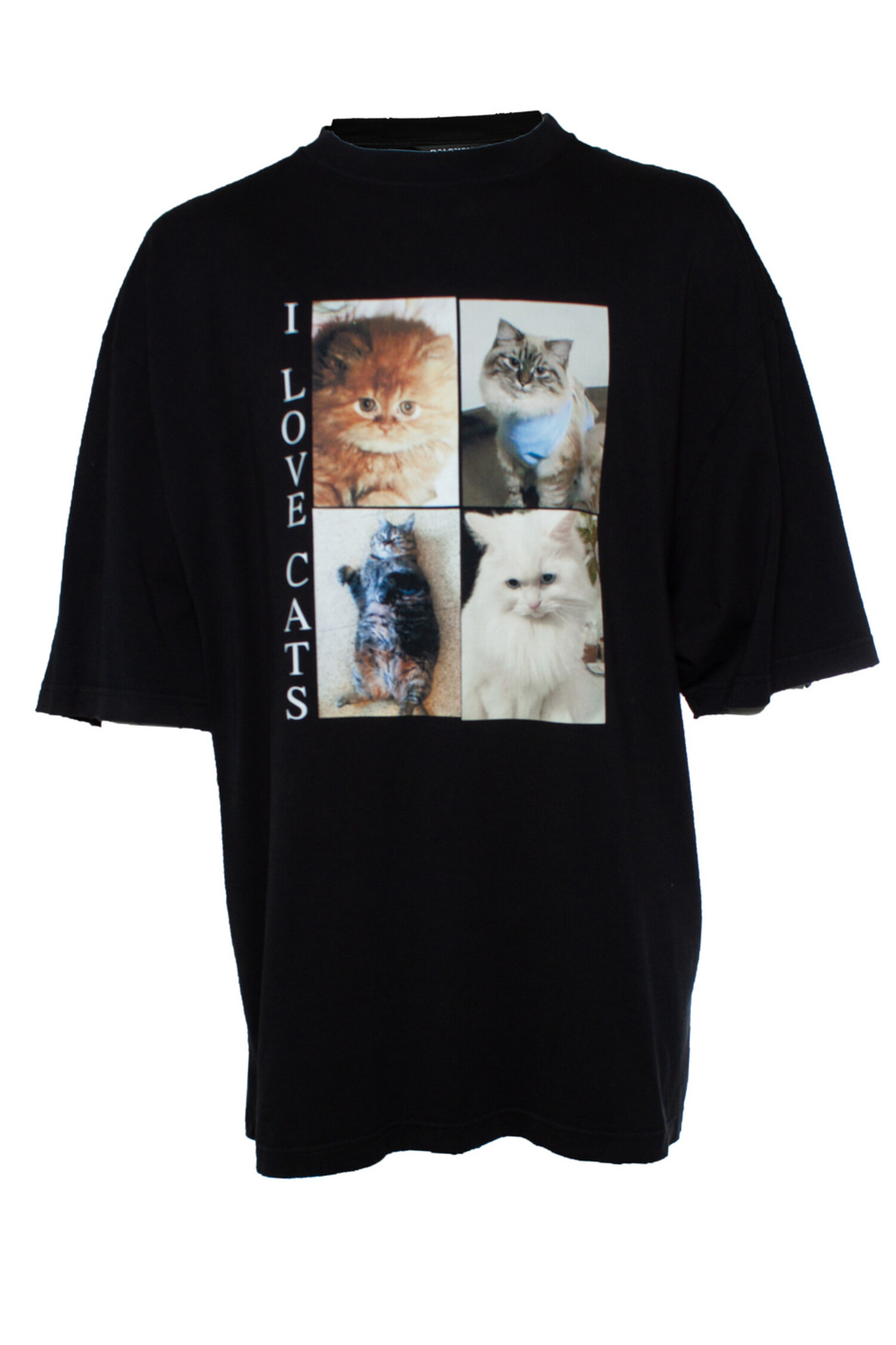 Balenciaga, I love cats t-shirt in zwart - Unique Designer Pieces