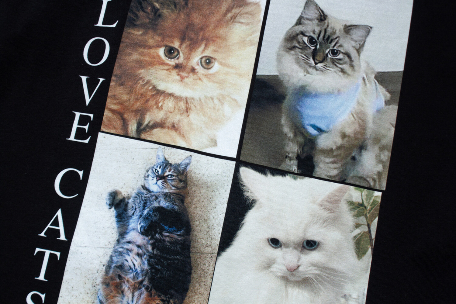 Balenciaga, I love cats t-shirt in zwart - Unique Designer Pieces