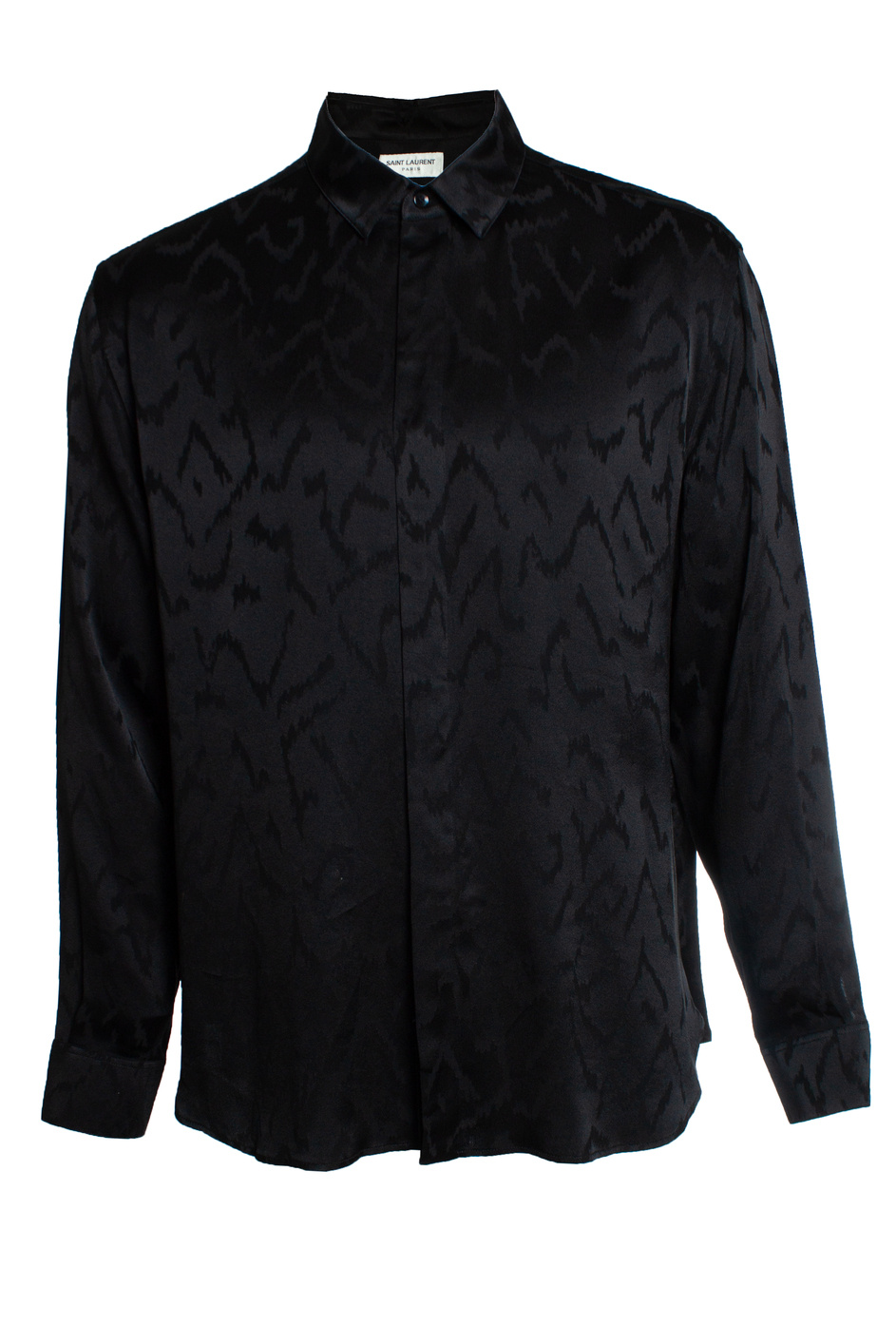 【Saint Laurent】black silk shirt Shirt in Striped Silk Satin | Saint Laurent | YSL EE