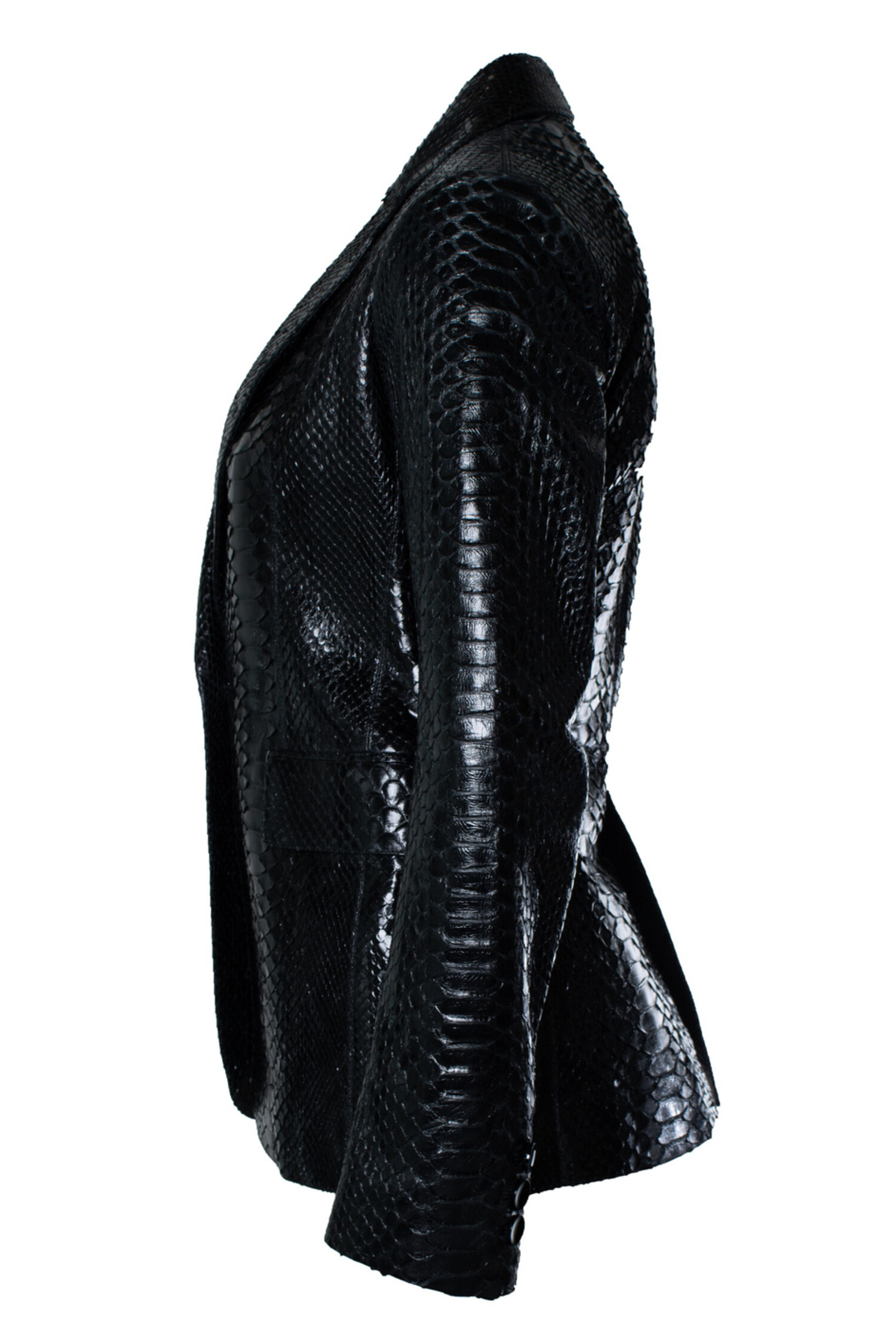 Alaia, zwarte python blazer - Unique Designer Pieces