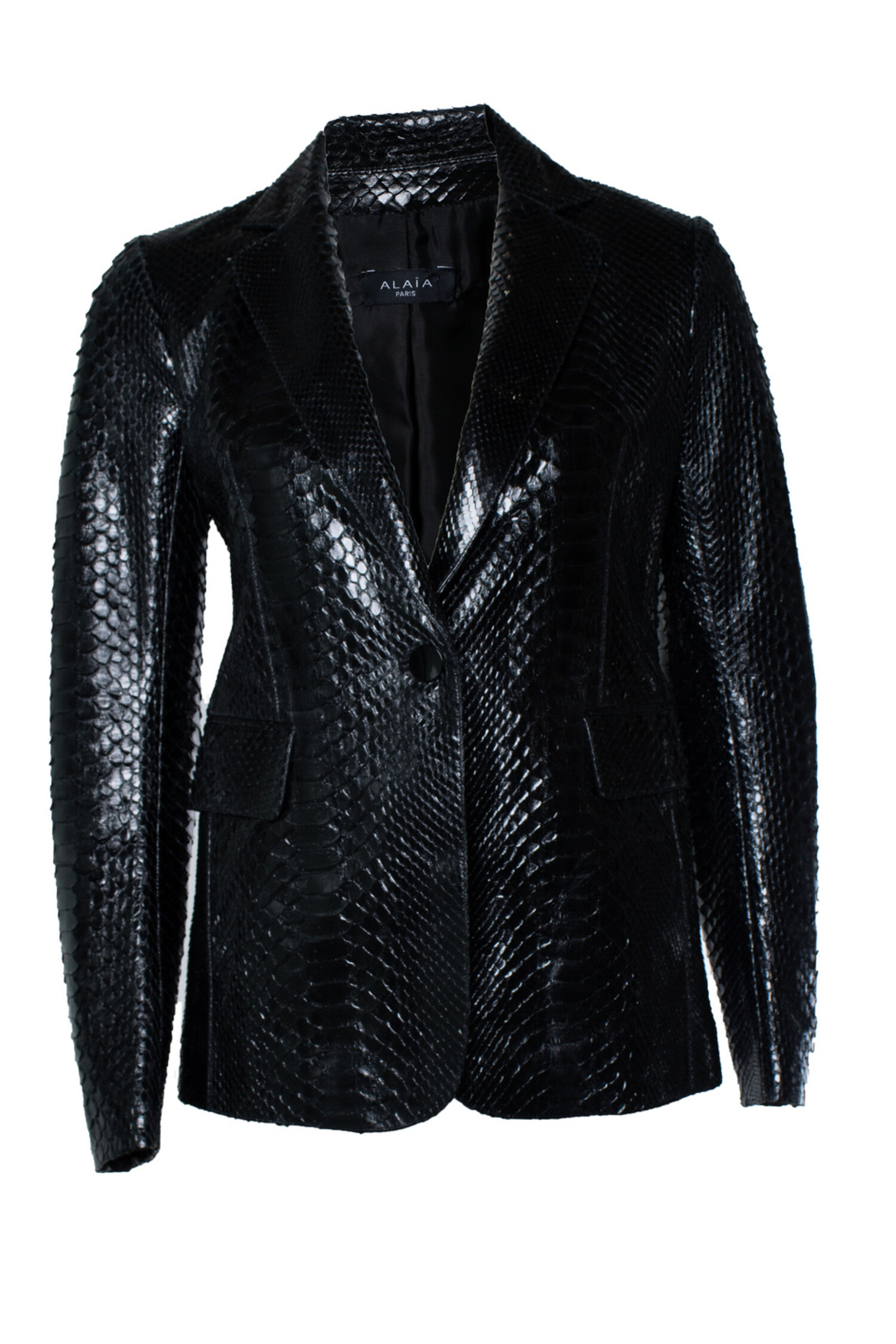 Alaia, zwarte python blazer - Unique Designer Pieces