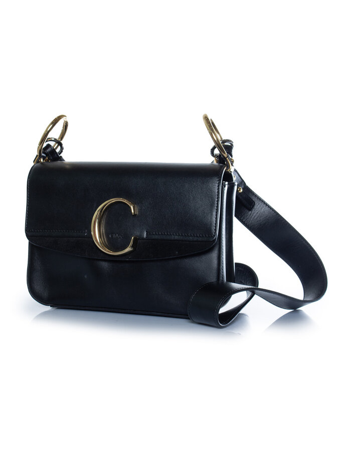 FiveloveTwo Punk-handtas van PU-leer met klinknagels en ketting - kleine schoudertas voor dames - zwart, één maat, zwart., Eén maat, Punk