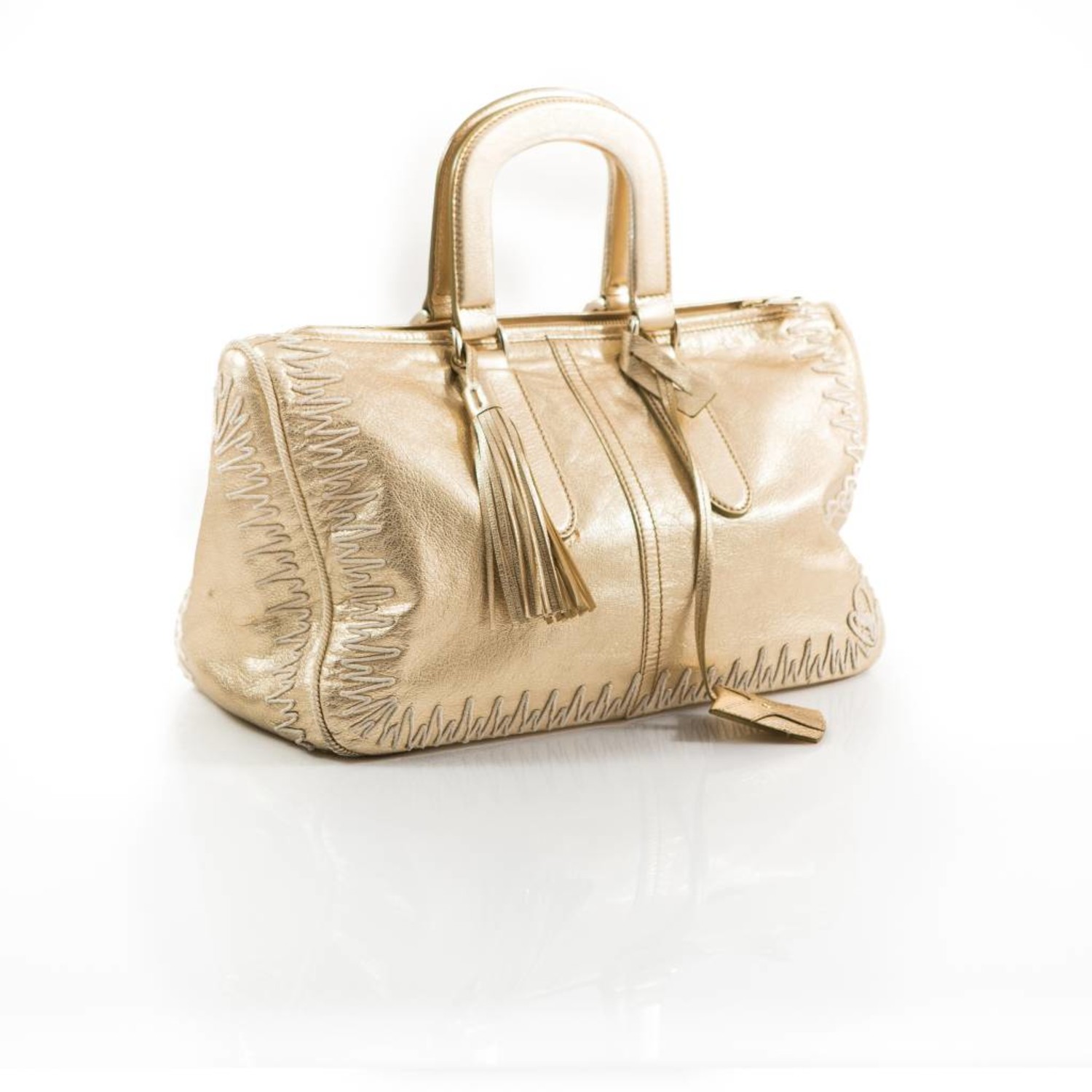 vice versa esthetisch oor Yves Saint Laurent, gouden leren tas. - Unique Designer Pieces