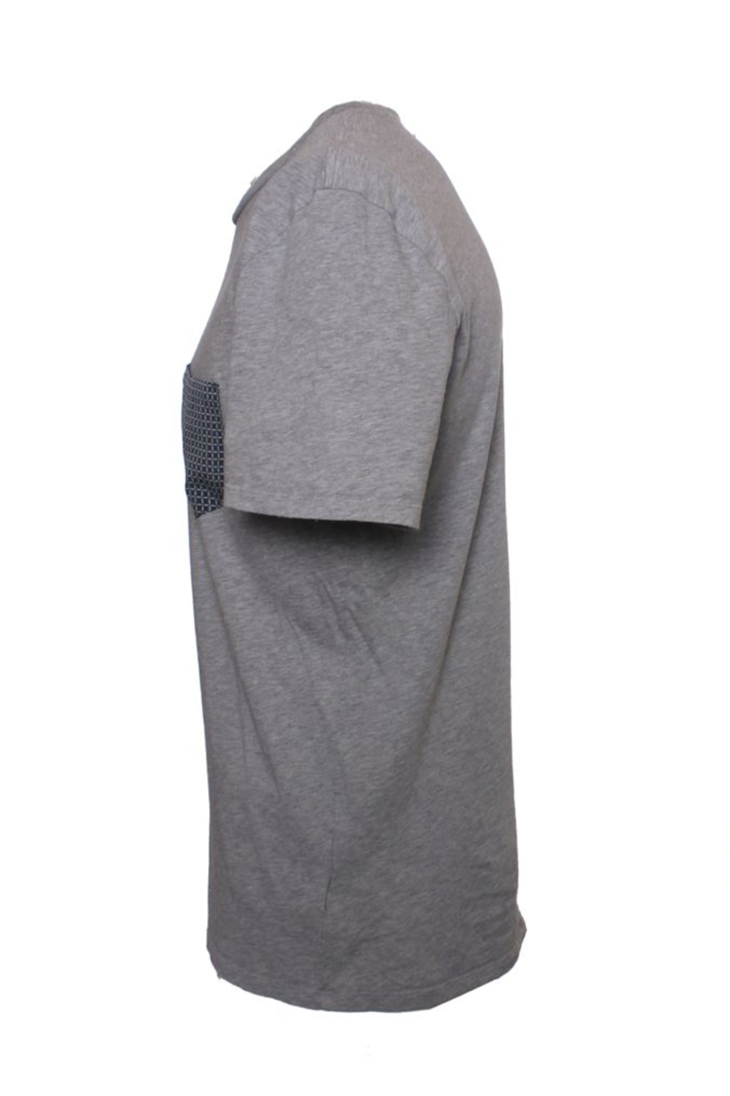 Martin Margiela, light grey T-shirt with checked pocket. - Unique