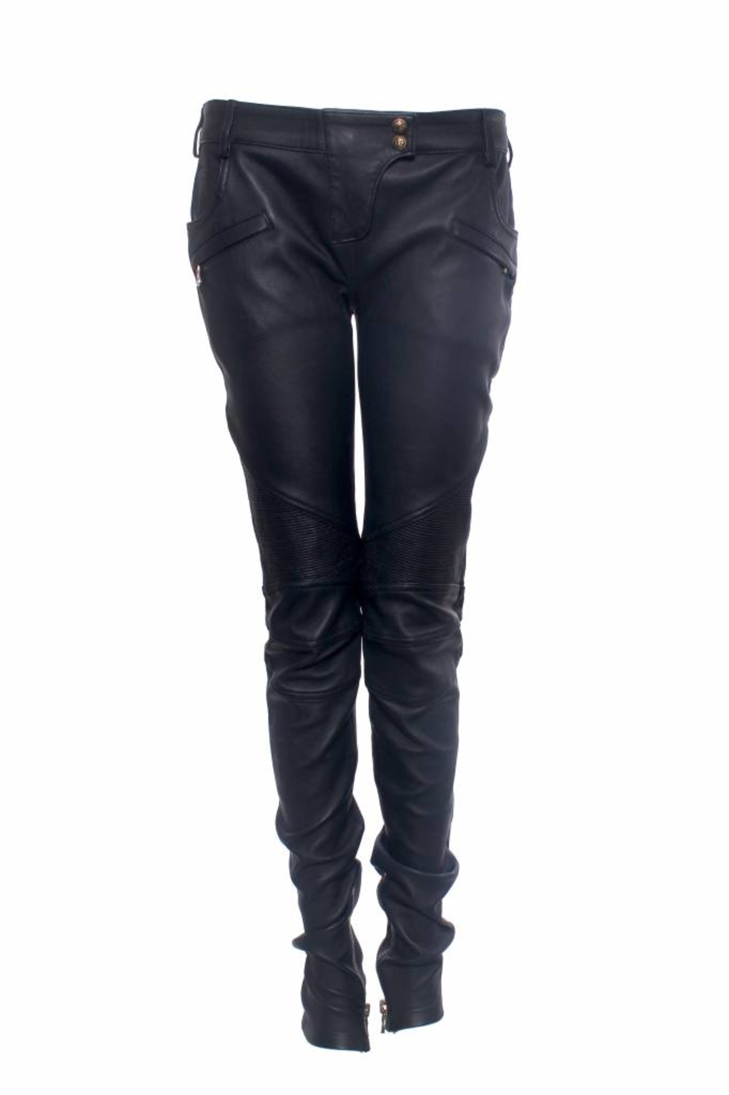 Balmain, low-rise leather biker - Unique Designer Pieces