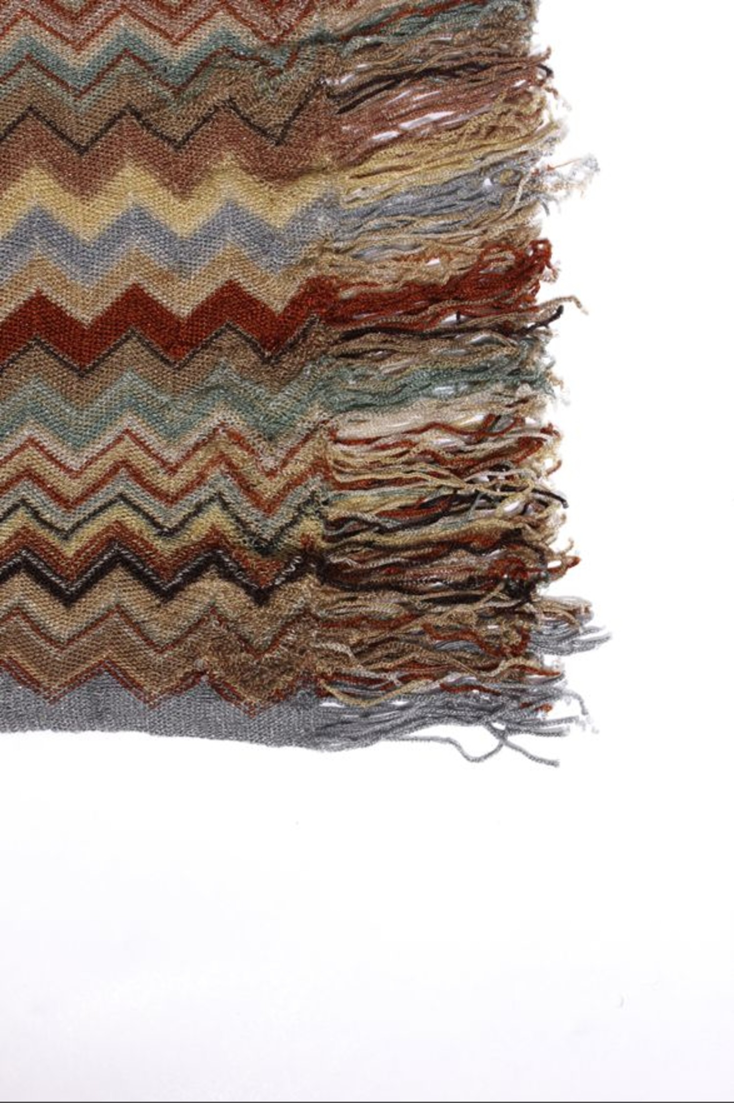 Missoni, multi-kleurige gebreide sjaal met franjes. - Designer Pieces
