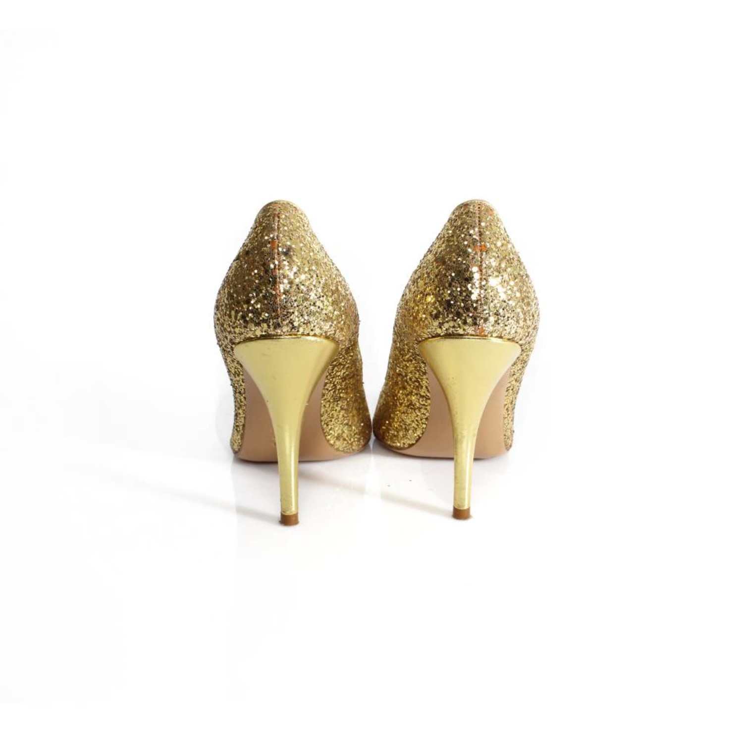 Paul Warmer, goud leren glitter pump. - Unique Designer Pieces
