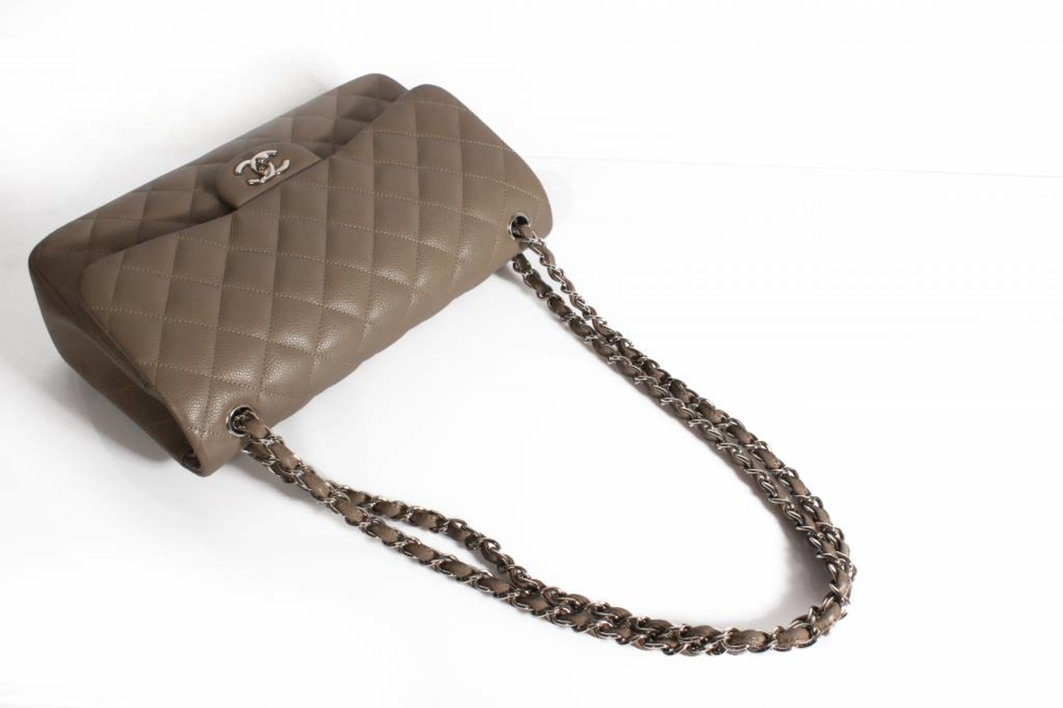 Chanel, Jumbo Classic 2.55 double flap bag in taupe - Unique Designer Pieces