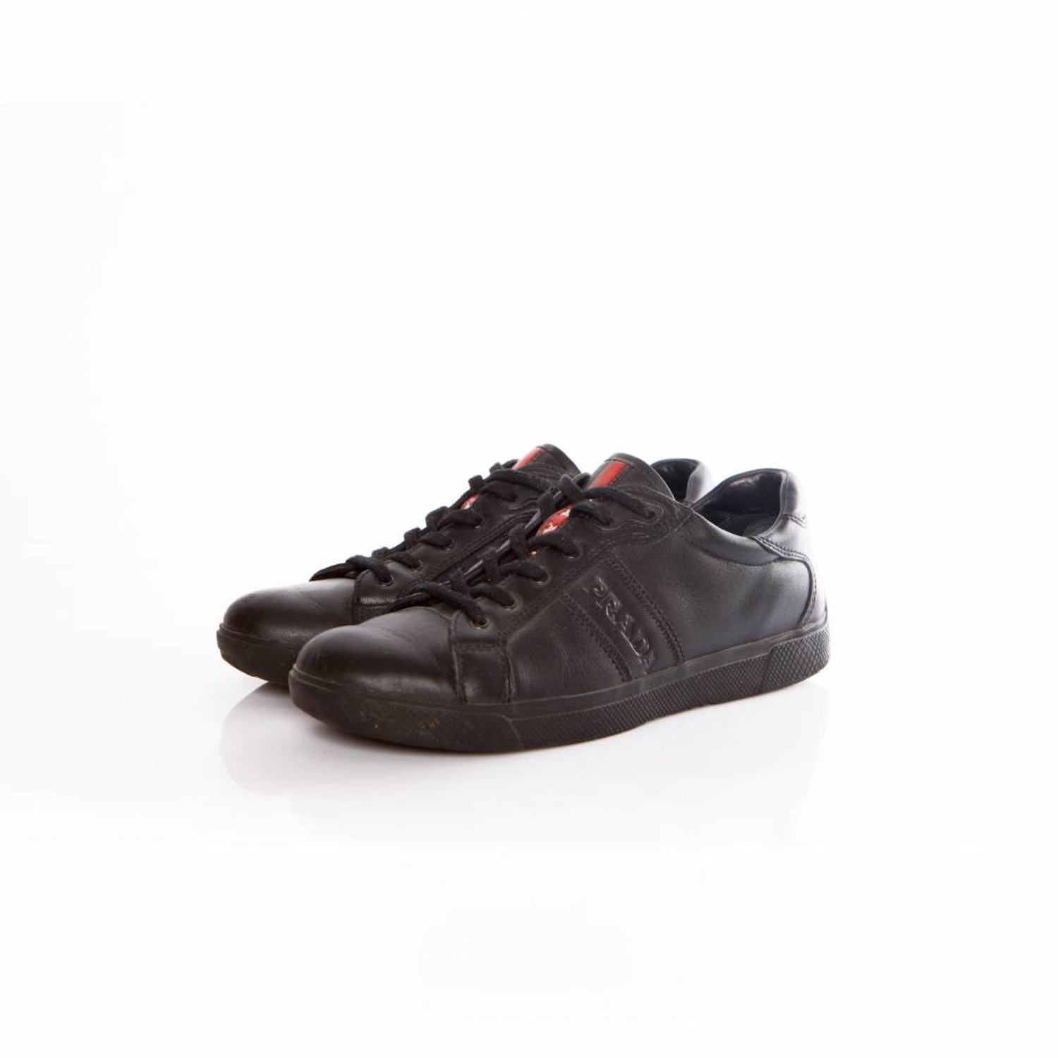 verhouding stap in Gehuurd Prada, black sneakers with prada logo - Unique Designer Pieces