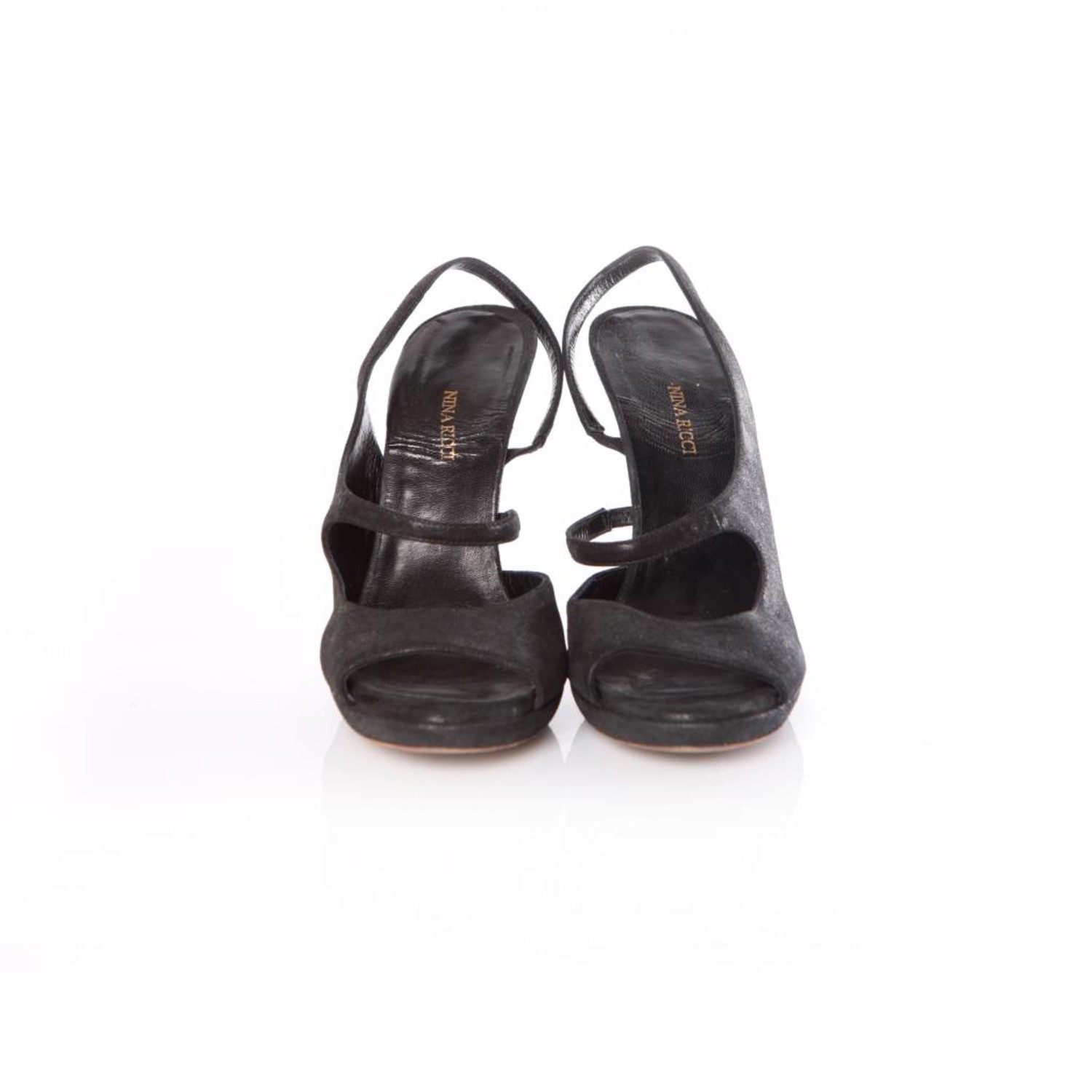 Nina Ricci, black suede slingback heel - Unique Designer Pieces Nina Ricci, black suede slingback heel - Unique Designer Pieces