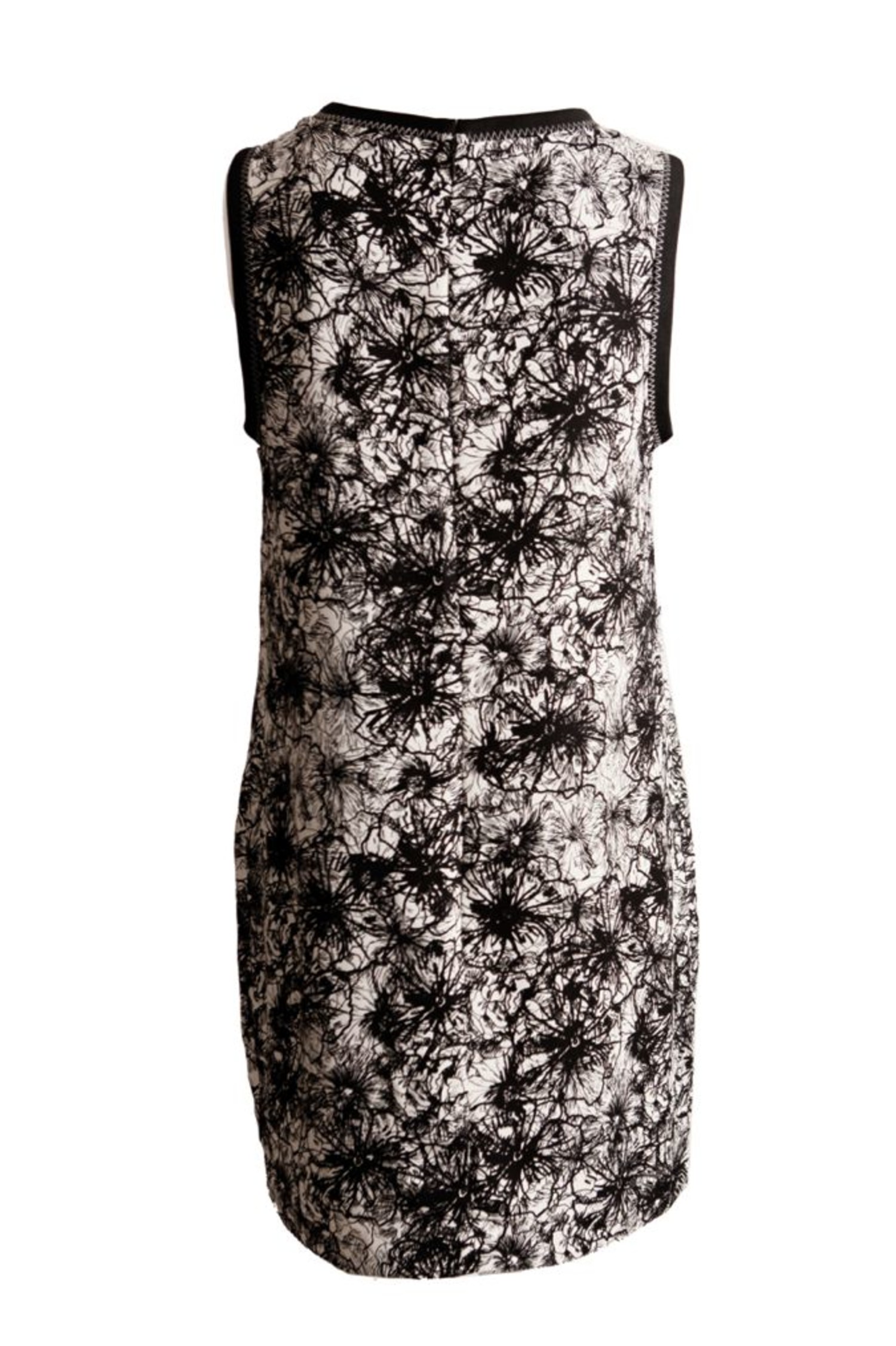 Proenza Schouler, offwhite-beige/black colored sleeveless dress with graphical flower print in size 8/S. - Unique Designer Pieces Proenza Schouler, offwhite-beige/black colored sleeveless dress with graphical flower print in size 8/S. - Unique Designer Pieces