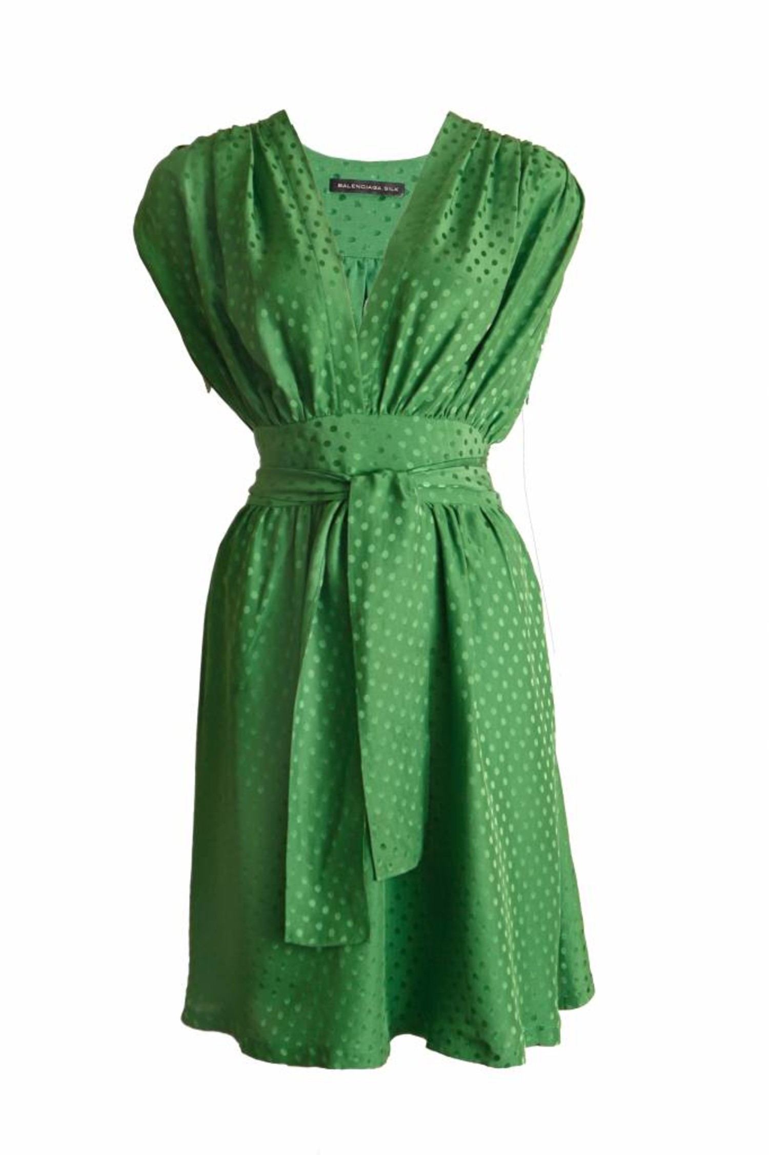 Silk dress Balenciaga Green size 38 FR in Silk  19868784