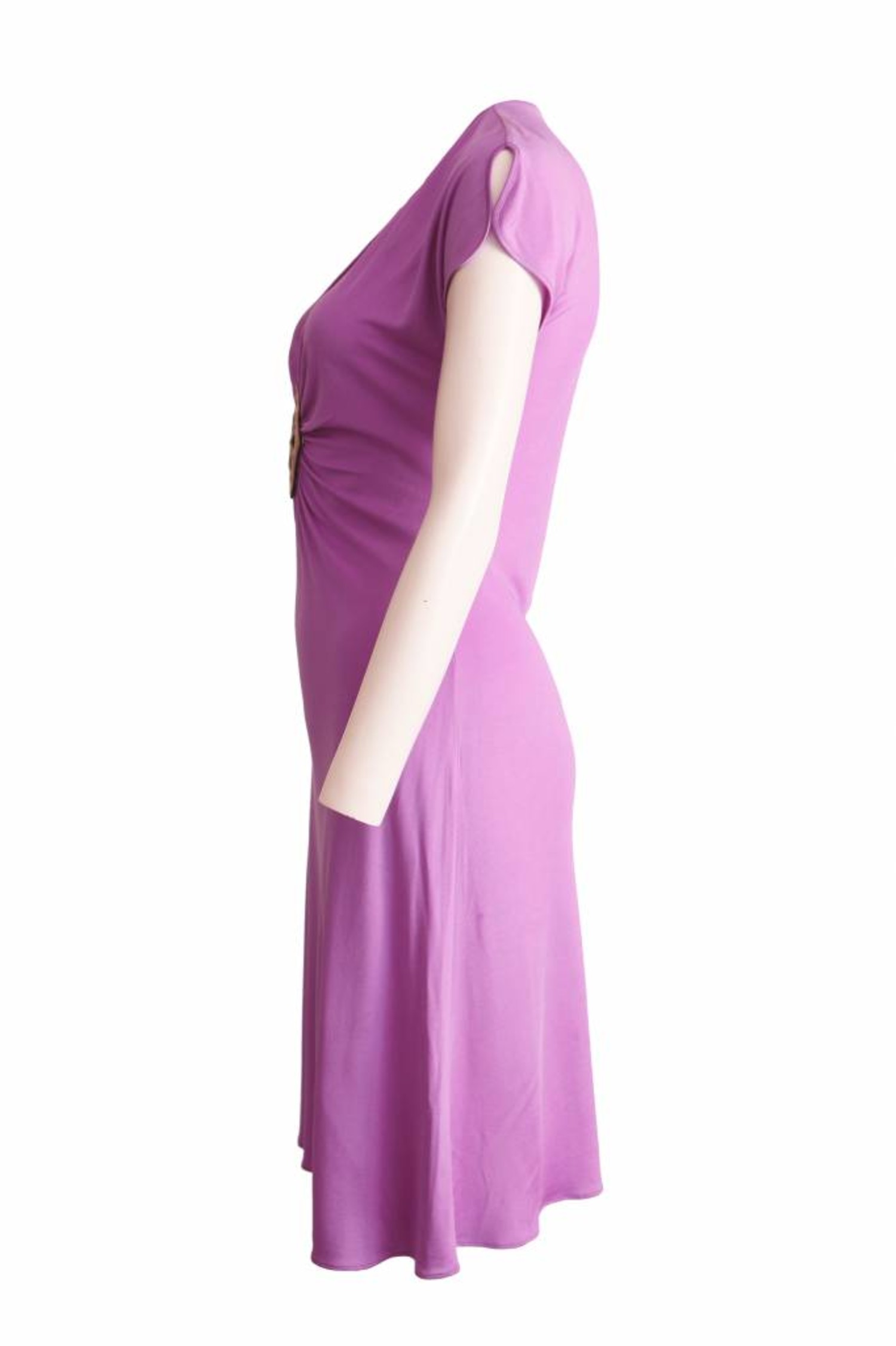 Emilio Pucci Emillio Pucci, purple silk dress with silver braided ornament  in size 38. - Unique Designer Pieces