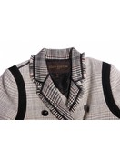Louis Vuitton, black/white tweed coat with ¾ sleeves in size FR40/S. Silk  Wool ref.1004138 - Joli Closet