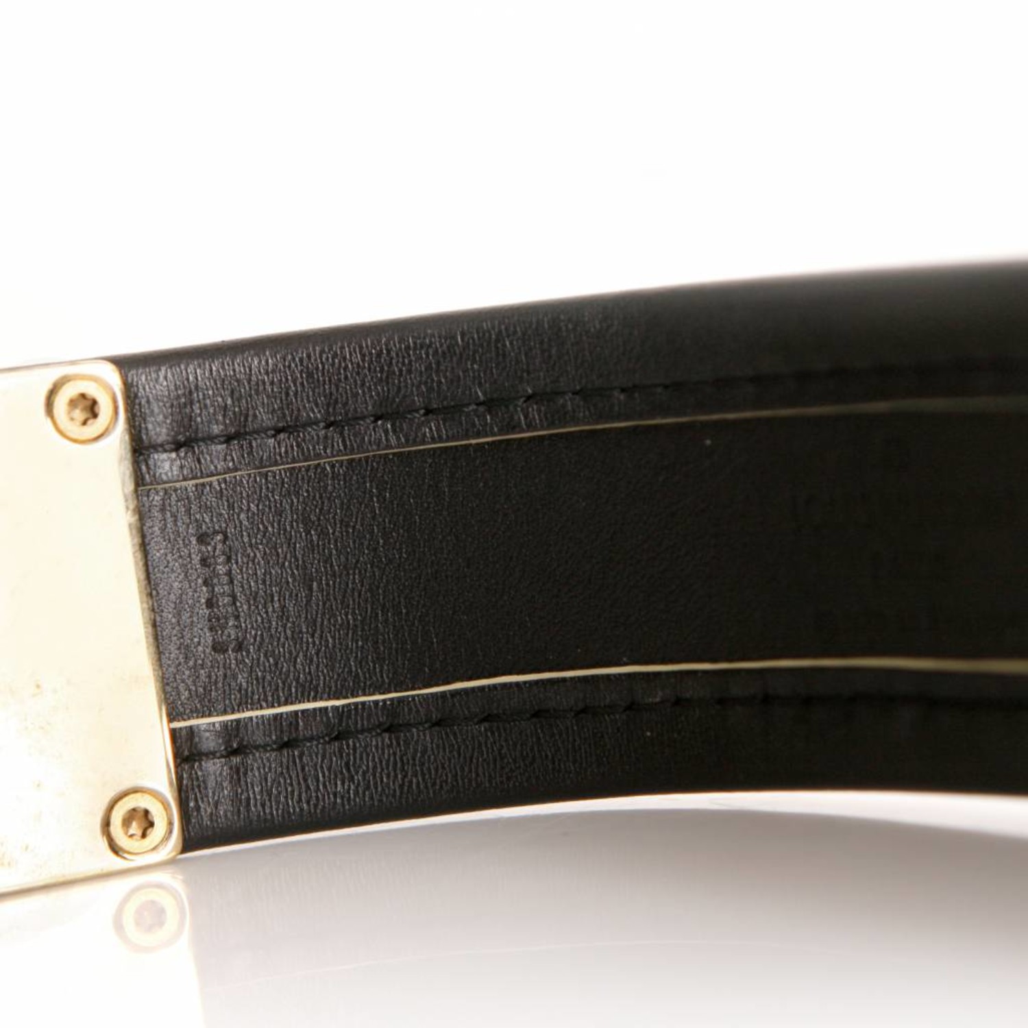 Louis Vuitton, black leather bracelet - Unique Designer Pieces