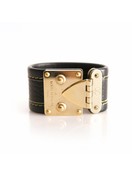 Louis Vuitton Twist Bracelet Black Leather ref.67547 - Joli Closet