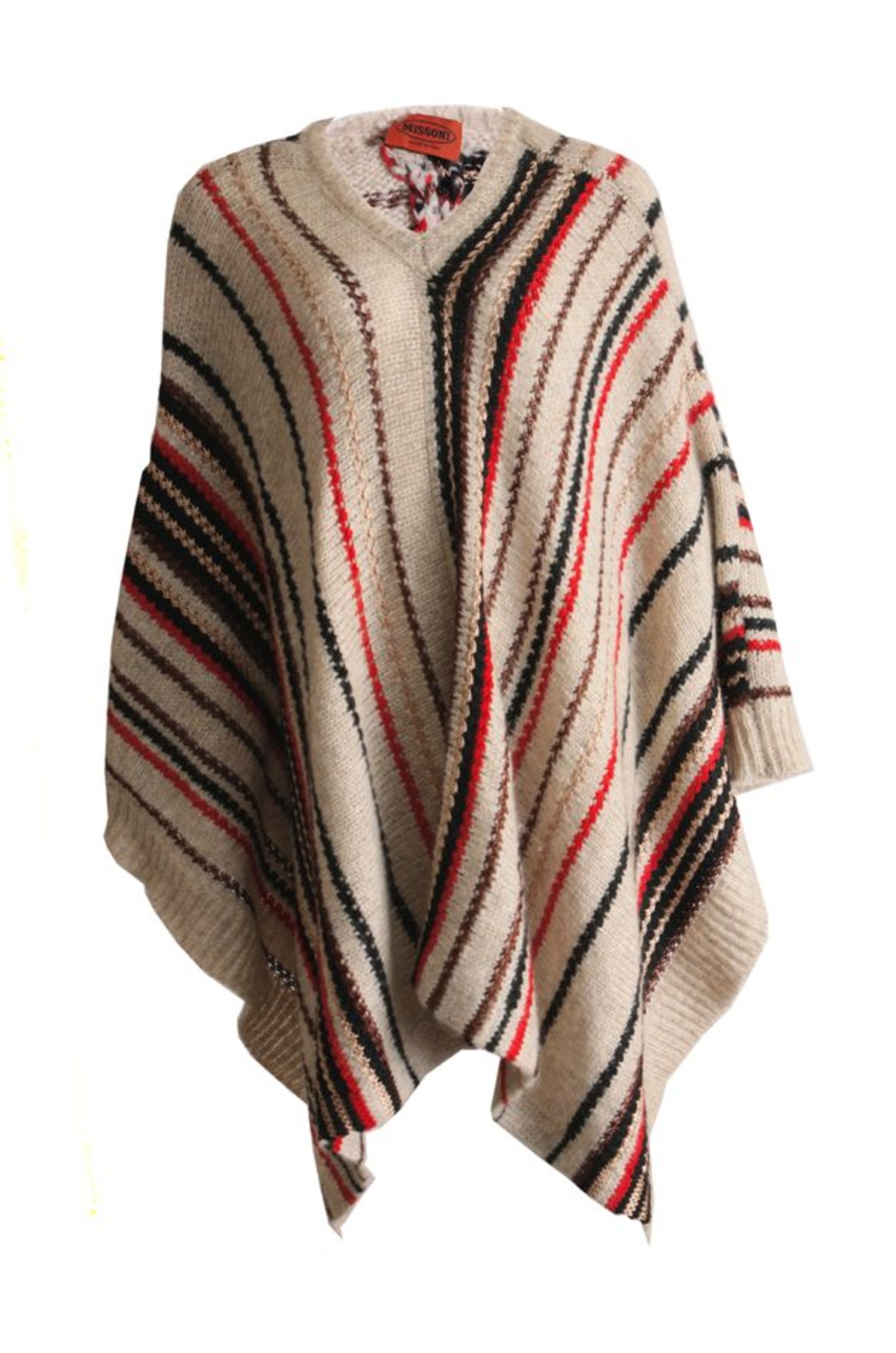 Missoni, multicoloured knitted poncho - Unique Designer Pieces