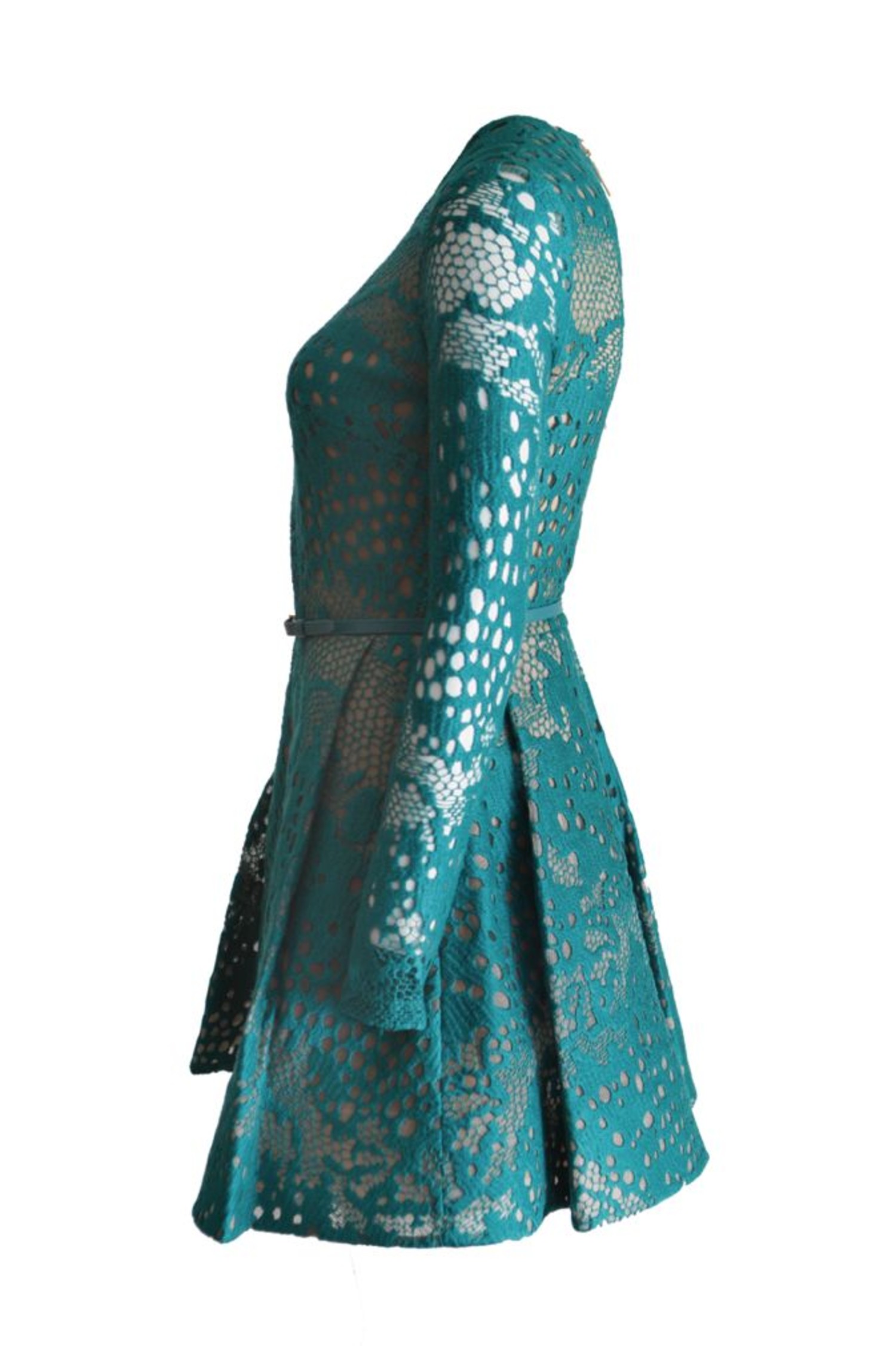 green lace cocktail dress