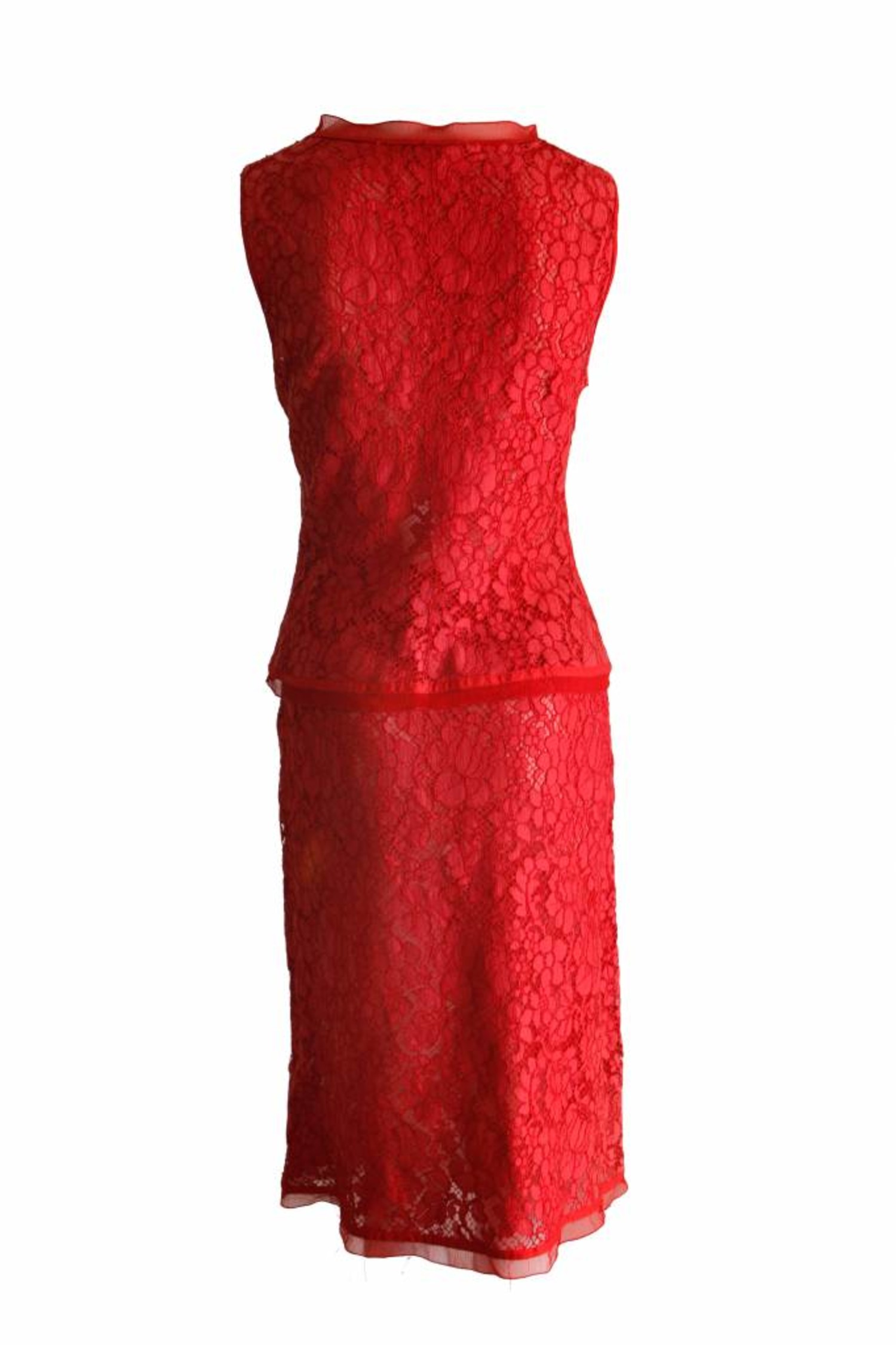 prada red lace dress Mid-length dress