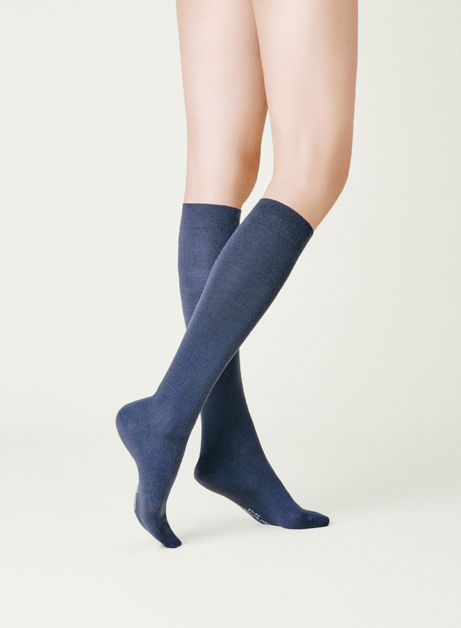 High / long socks - blue