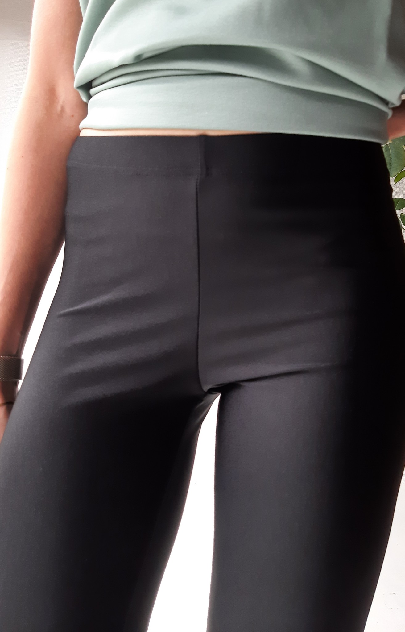 Lange legging zwart lycra in lengtemaat 
