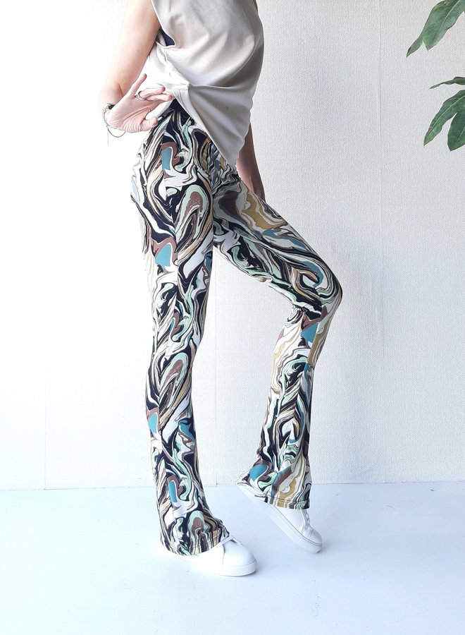 olieverf print flared legging | extra lang