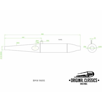 Original Classics BMW R69S R50S Schalldämpfer rechts