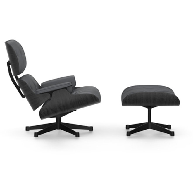 Eames Lounge Chair & Ottoman - zwart essenhout