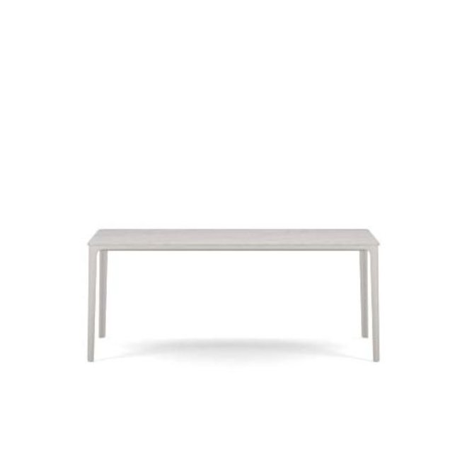 Plate Dining Table - wit onderstel - Carrara marmer