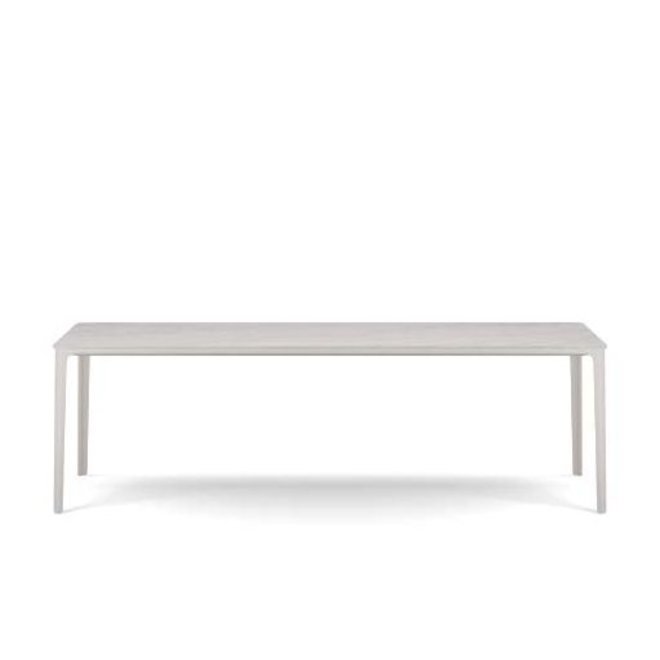 Plate Dining Table - wit onderstel - Carrara marmer