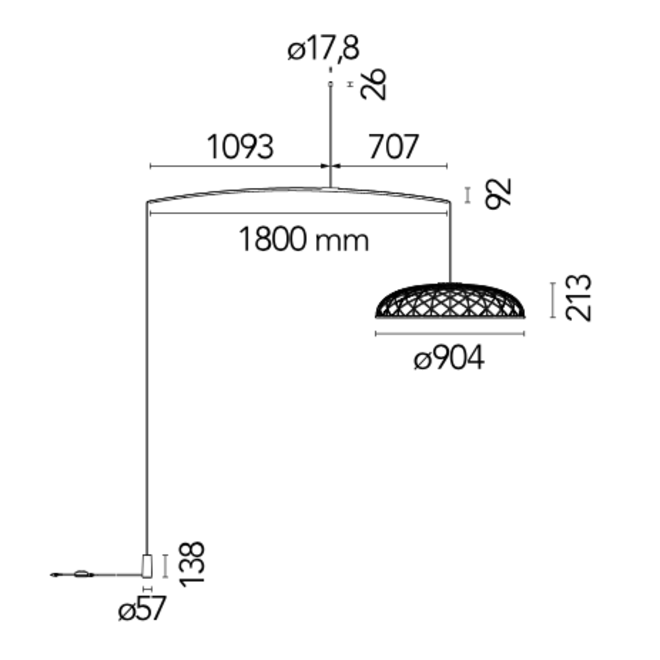 hangende vloerlamp Skynest Motion