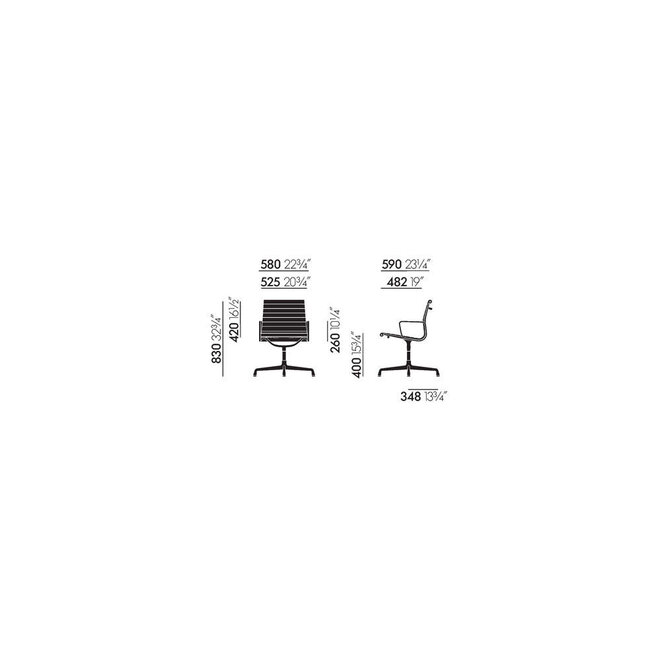 Eames Aluminium Chair EA 108 - Conference - Netweave