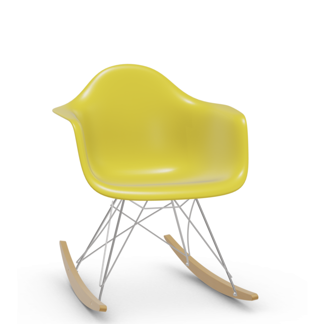 Eames Plastic Armchair RAR RE - verchroomd & esdoorn licht