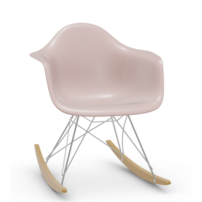 Eames Plastic Armchair RAR RE - verchroomd & esdoorn licht