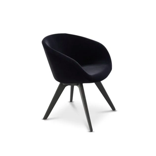 Scoop chair - black velvet