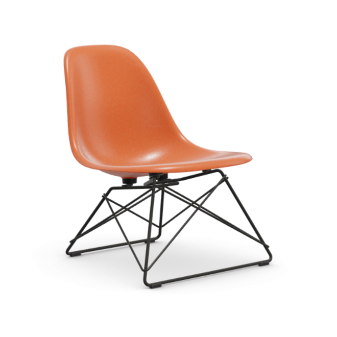 Eames Fiberglass Side chair LSR  - zwart