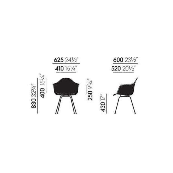 Eames Fiberglass Armchair DAX - wit