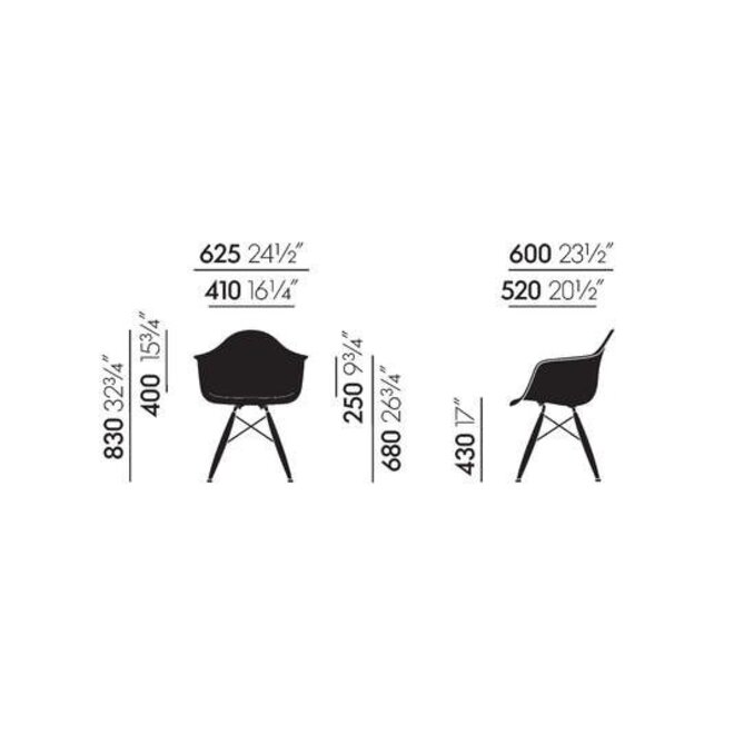 Eames Fiberglass Armchair DAW