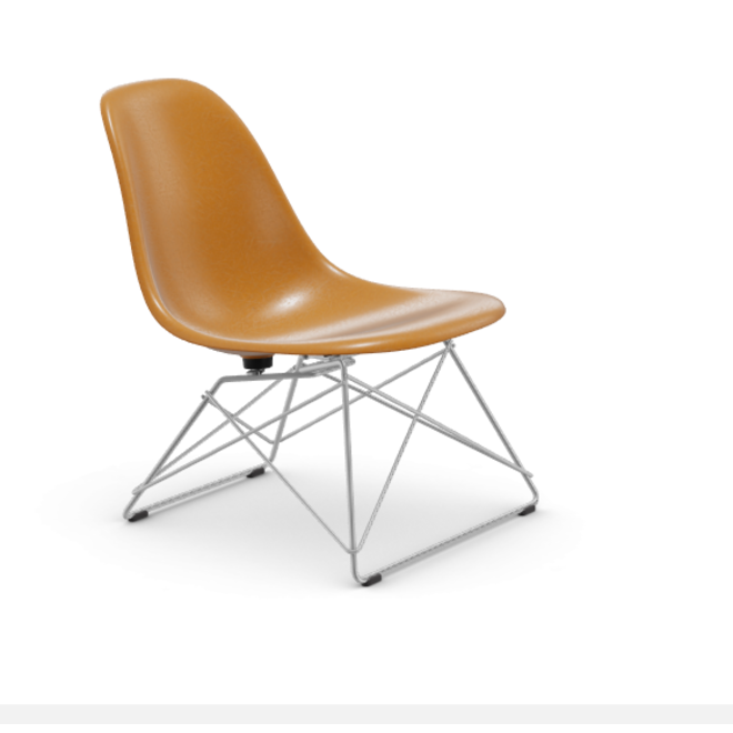 Eames Fiberglass Side chair LSR  - verchroomd