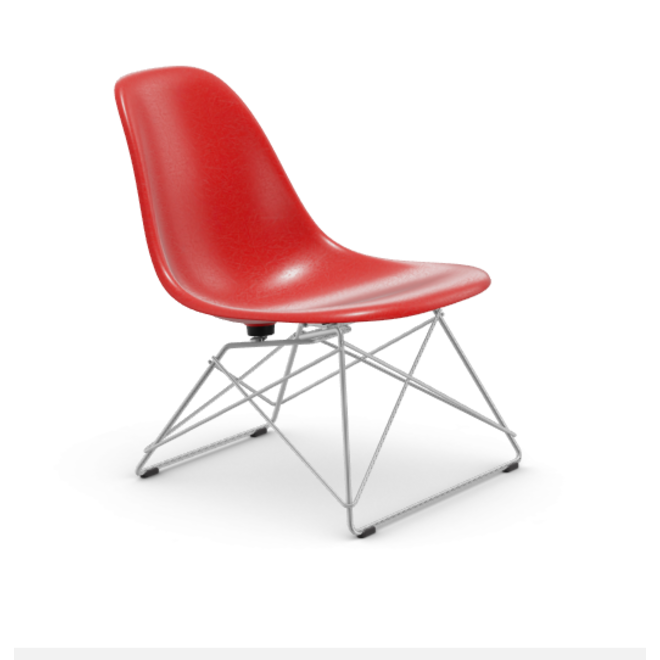 Eames Fiberglass Side chair LSR  - verchroomd