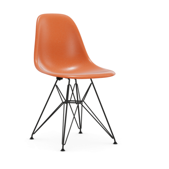 Eames Fiberglass Side chair DSR - zwart