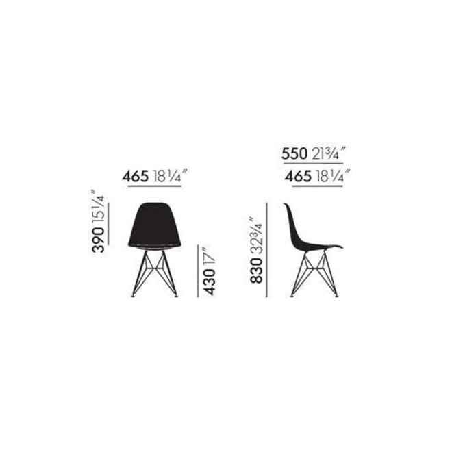 Eames Fiberglass Side chair DSR - verchroomd