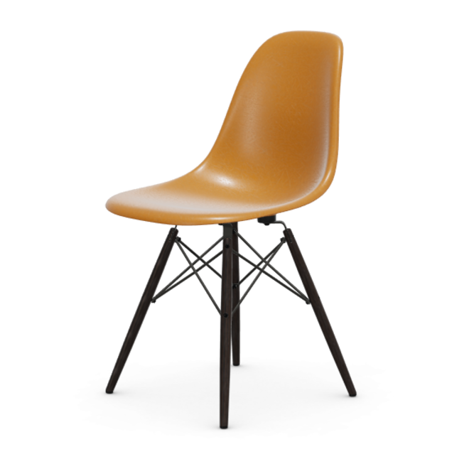 Eames Fiberglass Side chair DSW - esdoorn zwart