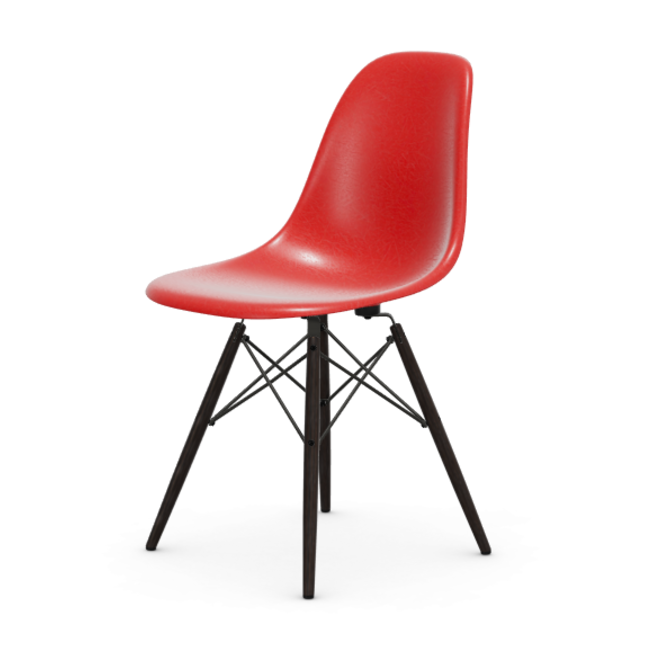 Eames Fiberglass Side chair DSW - esdoorn zwart